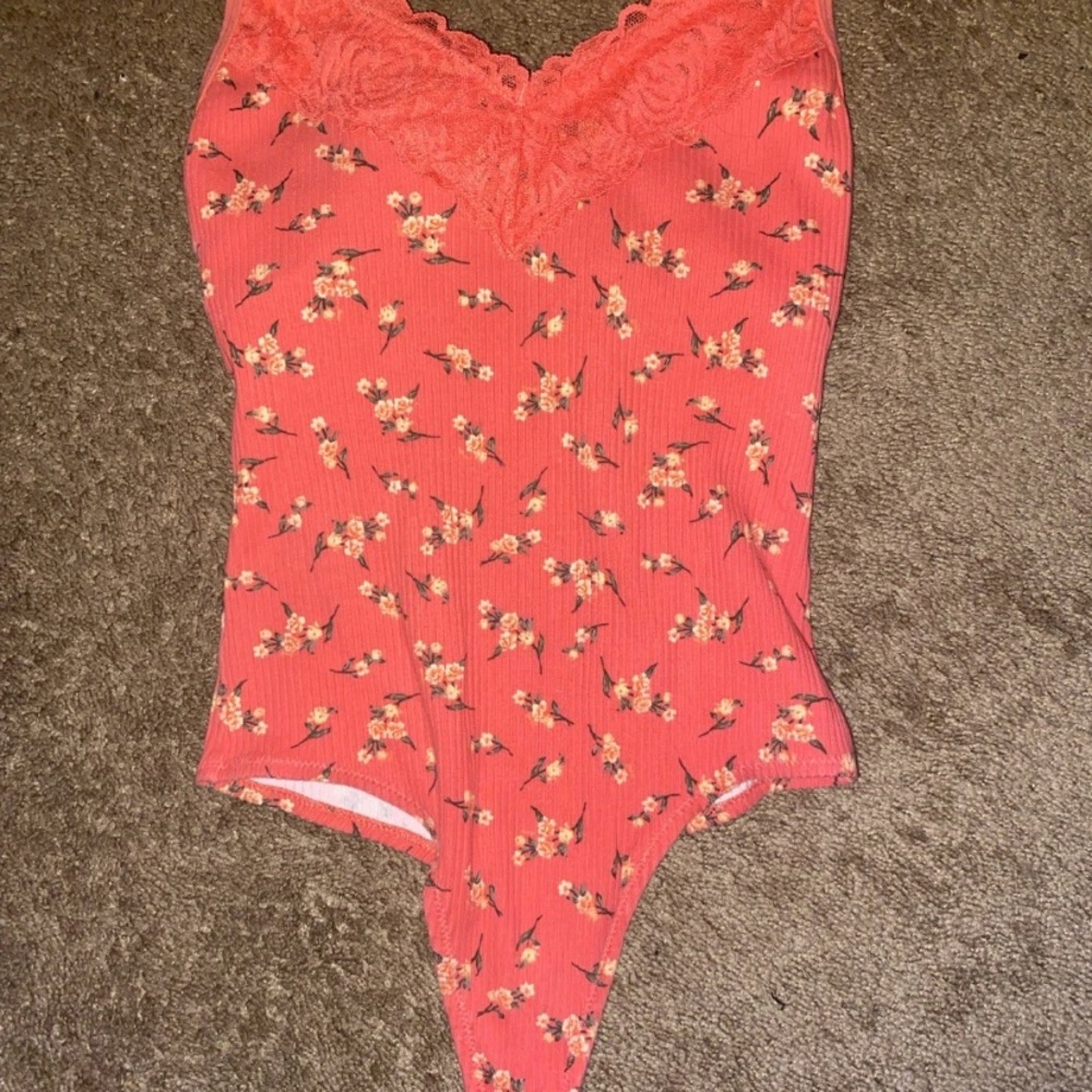 Victoria's Secret Coral Floral Bodysuit